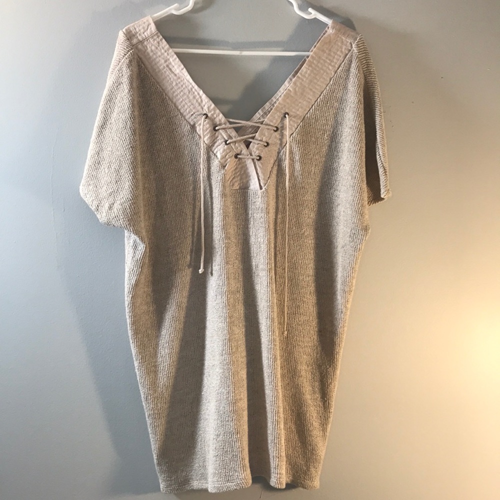 Zara Sz S  Drop Sleeve  Knit Tunic Mini Dress